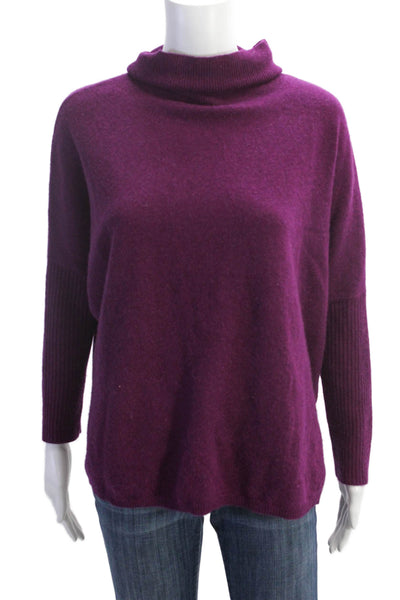 Notshy Womens Cashmere Long Sleeve Pullover Turtleneck Sweater Purple Size S/M