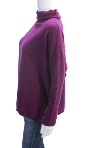 Notshy Womens Cashmere Long Sleeve Pullover Turtleneck Sweater Purple Size S/M