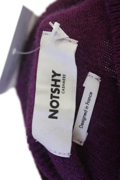Notshy Womens Cashmere Long Sleeve Pullover Turtleneck Sweater Purple Size S/M