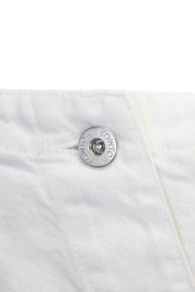 Kowtow Womens Denim Long Sleeve Self Tie Shift Dress White Size XS