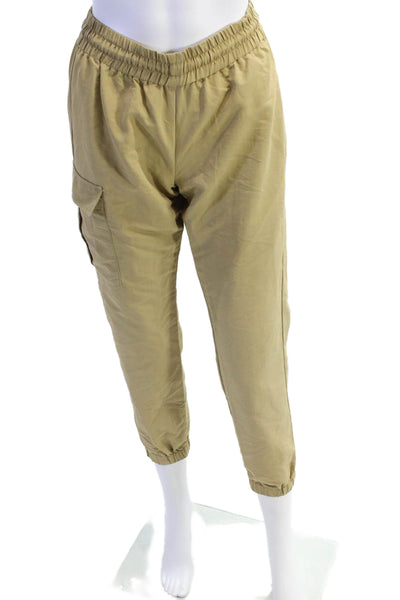 KT x T/Shirt Womens High Rise Jogger Pants Khaki Beige Size Extra Small