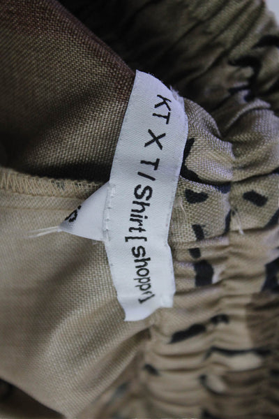 KT x T/Shirt Womens Animal Print High Rise Pants Brown Size Extra Small