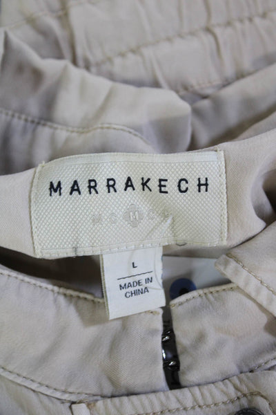 Marrakech Womens Cargo Pocket Detail Collared Lightweight Jacket Beige Size L