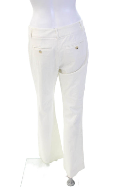Theory Womens Cotton Tailored Wide Leg Zip Fly Trouser Pants White Size 28