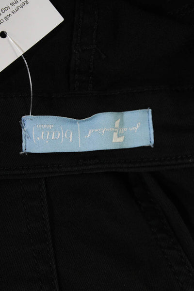 7 For All Mankind Womens Cotton Striped The Ankle Skinny Jegging Black Size 27