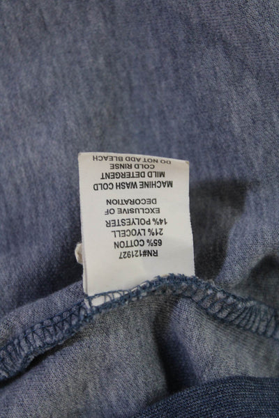 Johnnie-o Mens Cotton Long Sleeve Quarter Zip Pullover Sweatshirt Blue Size L