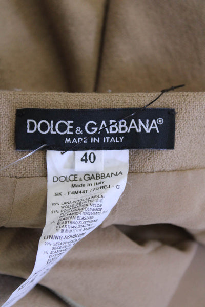 Dolce & Gabbana Womens wool Knee Length Pencil Skirt Beige Size EUR 40
