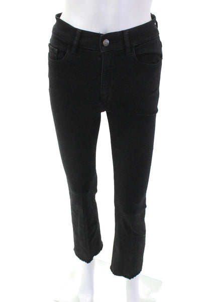 DL1961 Womens Cotton Bridget Cropped High Rise Instasculpt Jeans Black Jeans 26