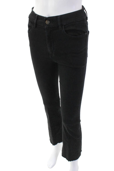 DL1961 Womens Cotton Bridget Cropped High Rise Instasculpt Jeans Black Jeans 26