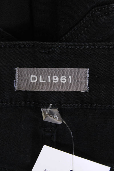 DL1961 Womens Cotton Bridget Cropped High Rise Instasculpt Jeans Black Jeans 26