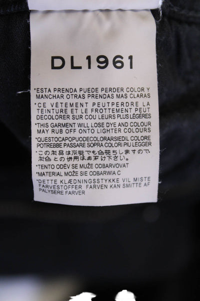 DL1961 Womens Cotton Bridget Cropped High Rise Instasculpt Jeans Black Jeans 26