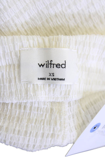 Wilfred Womens Striped Print Elastic Waist Lightweight Pants White Size XS