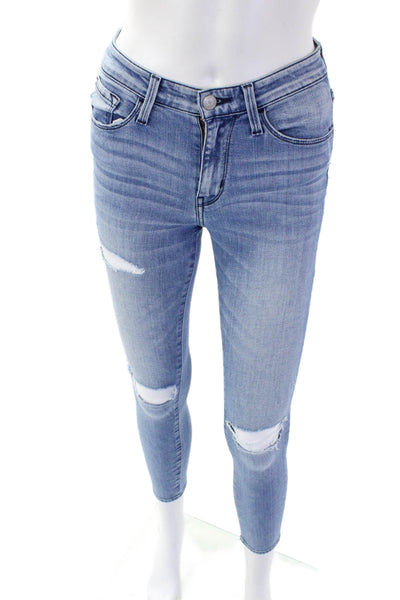 Flying Monkey Womens Cotton Distressed Skinny Zip Fly Denim Jeans Blue Size 24
