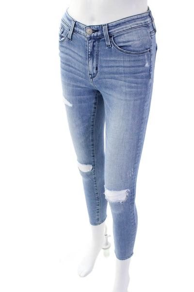 Flying Monkey Womens Cotton Distressed Skinny Zip Fly Denim Jeans Blue Size 24