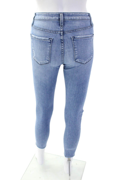Flying Monkey Womens Cotton Distressed Skinny Zip Fly Denim Jeans Blue Size 24