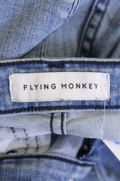 Flying Monkey Womens Cotton Distressed Skinny Zip Fly Denim Jeans Blue Size 24