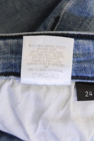 Flying Monkey Womens Cotton Distressed Skinny Zip Fly Denim Jeans Blue Size 24