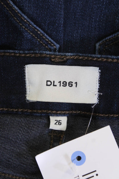 DL1961 Womens Cotton Bridget Boot 27" Slim Fit Zip Fly Denim Jeans Blue Size 26