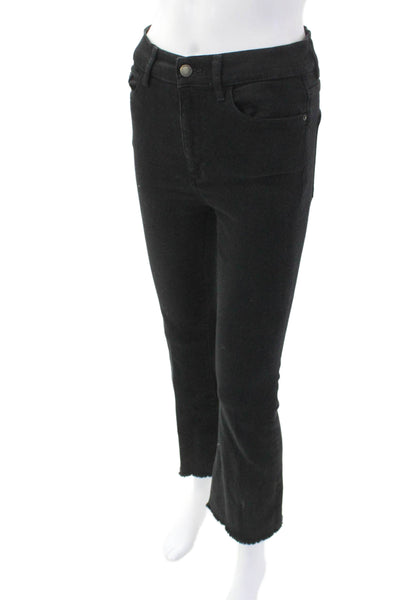 DL1961 Womens Cotton Bridget Cropped High Rise Instasculpt Jeans Black Size 26