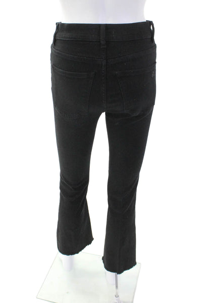 DL1961 Womens Cotton Bridget Cropped High Rise Instasculpt Jeans Black Size 26