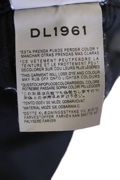 DL1961 Womens Cotton Bridget Cropped High Rise Instasculpt Jeans Black Size 26