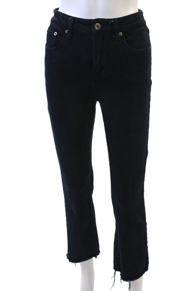 Pistola Womens Cotton Dark Washed Fringed Hem Bootcut Jeans Blue Size EUR 25