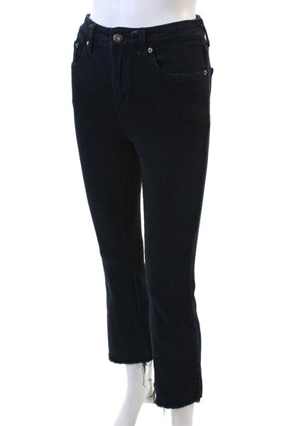 Pistola Womens Cotton Dark Washed Fringed Hem Bootcut Jeans Blue Size EUR 25