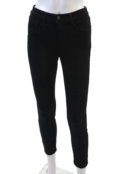 L'Agence Womens Cotton Buttoned Skinny Leg Casual Pants Black Size EUR 25