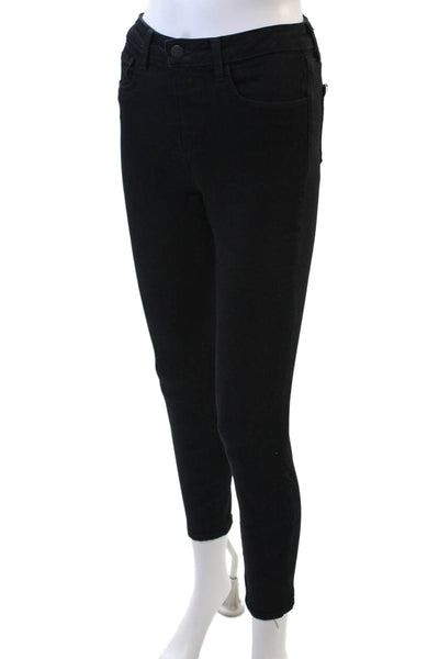 L'Agence Womens Cotton Buttoned Skinny Leg Casual Pants Black Size EUR 25