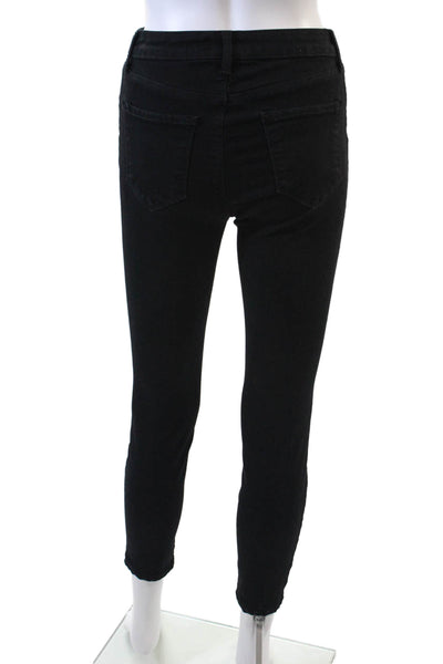 L'Agence Womens Cotton Buttoned Skinny Leg Casual Pants Black Size EUR 25