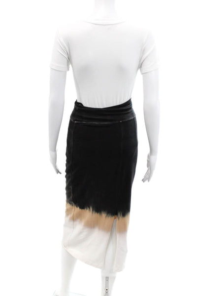 Electric & Rose Womens Knit Ombre Midi Pencil Skirt Black Brown Size Small