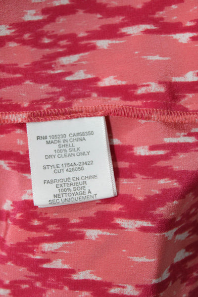 Joie Womens Silk Abstract Print V-Neck Sleeveless Blouse Top Pink Size M