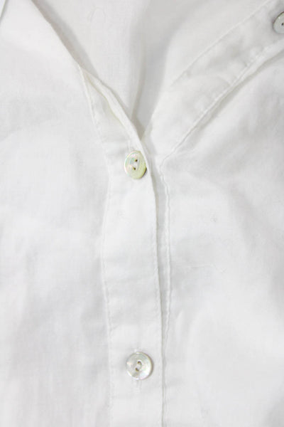 Eileen Fisher Womens Organic Cotton V-Neck Sleeveless Blouse Top White Size M