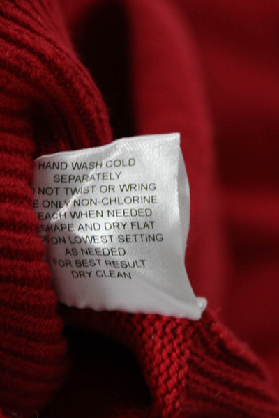six/fifty Womens Crew Neck Long Sleeve Love Print Knit Sweater Red Size S
