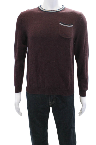 Brooks Brothers Red Fleece Boys Long Sleeve Crew Neck Pocket Sweater Red Large