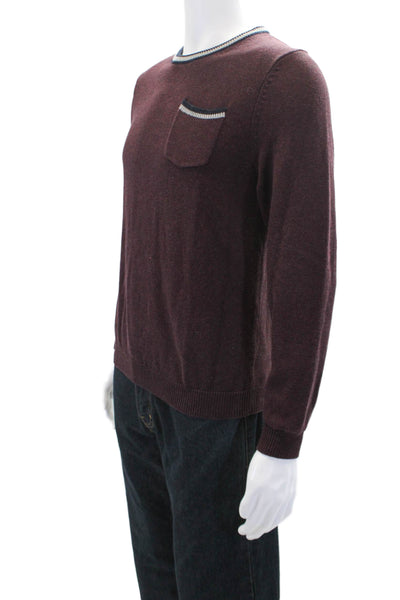 Brooks Brothers Red Fleece Boys Long Sleeve Crew Neck Pocket Sweater Red Large