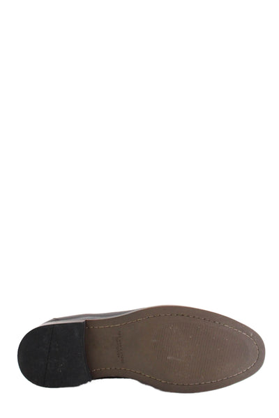 Bloomingdales The Mens Store Mens Slip On Round Toe Loafers Brown Leather Size 9