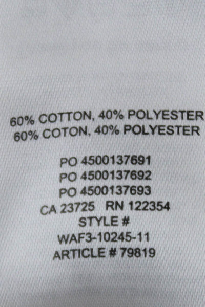 TNA Womens Cotton Crew Neck Long Sleeve Cropped Top Solid White Size 2XS