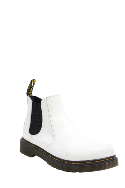 Air Wair Womens Leather Side Zippered Contrast Stitch Ankle Boots White Size 4