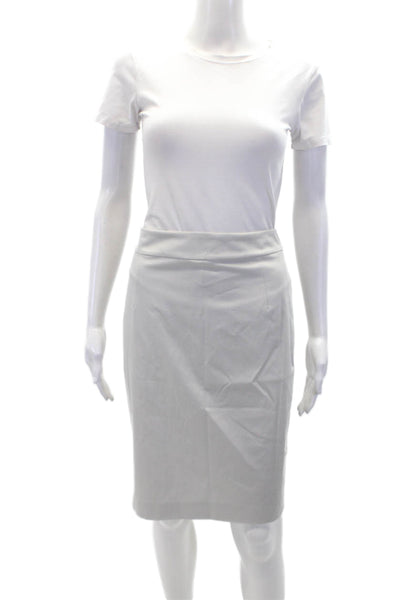 St. Emile Womens Zippered Straight Knee Length Skirt Solid Gray Size 10
