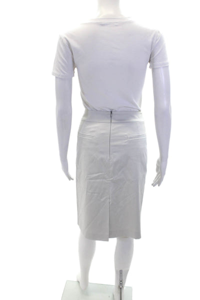 St. Emile Womens Zippered Straight Knee Length Skirt Solid Gray Size 10