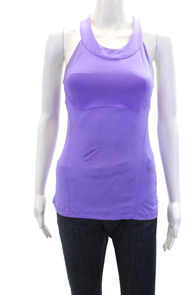 Lululemon Womens Textured Scoop Neck Sleeveless Lined Tank Top Purple Size S