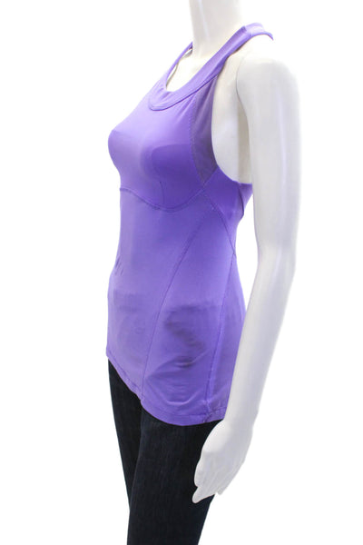 Lululemon Womens Textured Scoop Neck Sleeveless Lined Tank Top Purple Size S