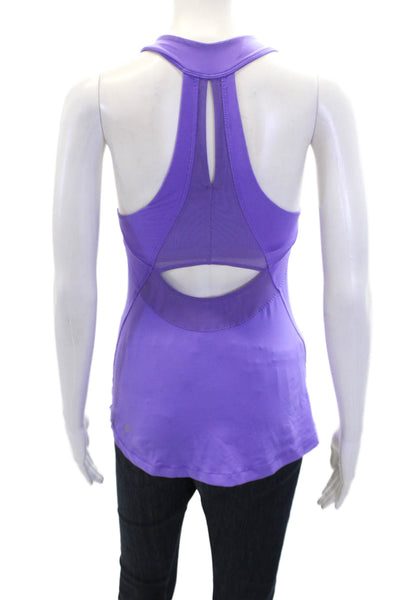 Lululemon Womens Textured Scoop Neck Sleeveless Lined Tank Top Purple Size S