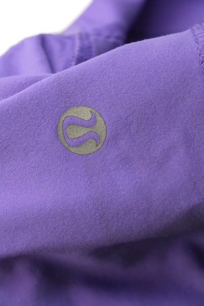 Lululemon Womens Textured Scoop Neck Sleeveless Lined Tank Top Purple Size S