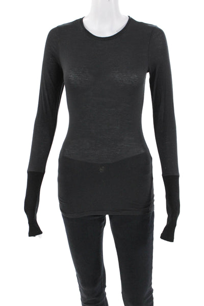 Lululemon Womens Round Neck Long Sleeve Pullover Casual T-Shirt Black Size S