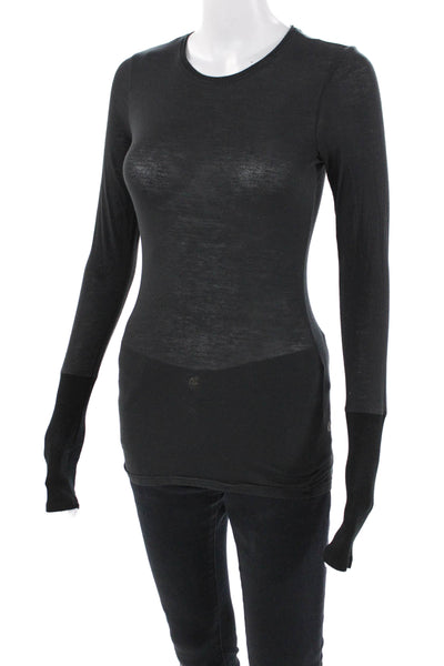 Lululemon Womens Round Neck Long Sleeve Pullover Casual T-Shirt Black Size S