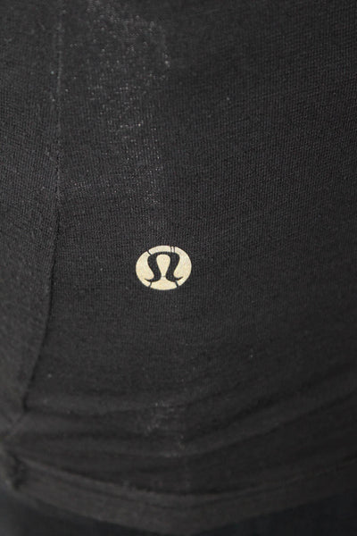 Lululemon Womens Round Neck Long Sleeve Pullover Casual T-Shirt Black Size S