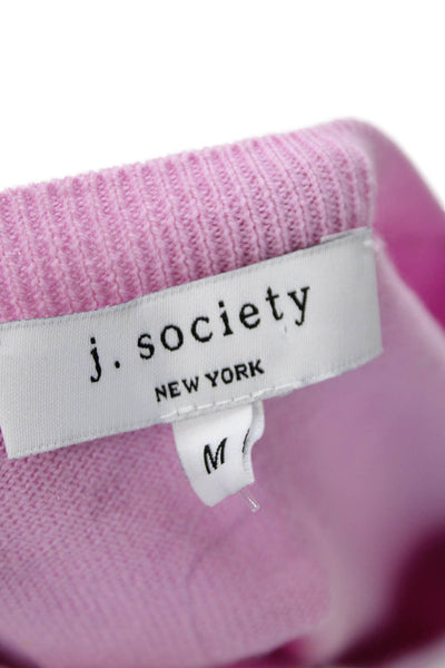 J. Society Womens Cotton Ruffle Short Sleeve Knit Top Pink Size M