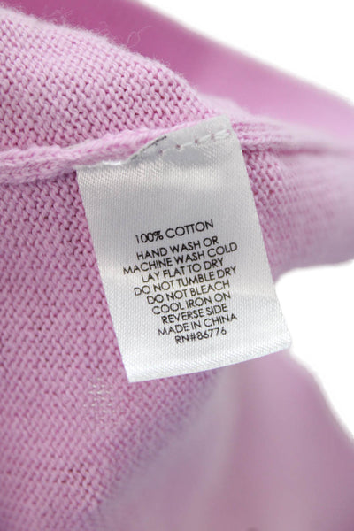J. Society Womens Cotton Ruffle Short Sleeve Knit Top Pink Size M